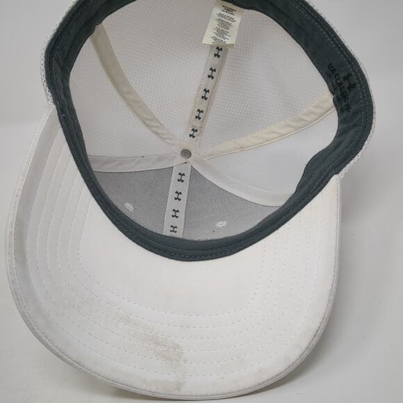 Under Armour Golf Fitted Hat White XL Embroidered Vent Holes Outdoor - Picture 7 of 9